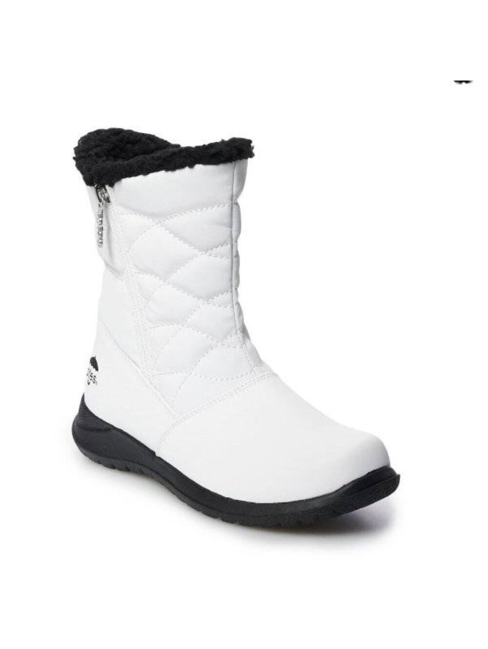 Totes Winter Boots Womens 10 White Waterproof Babbie Syn Upper Lined Padded
